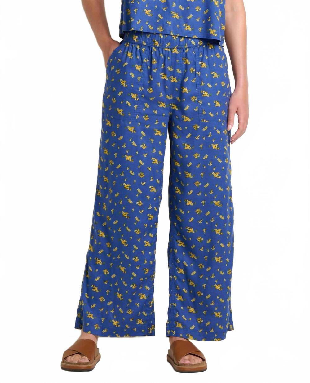 NEW TOAD&CO taj hemp wide leg pants in river print